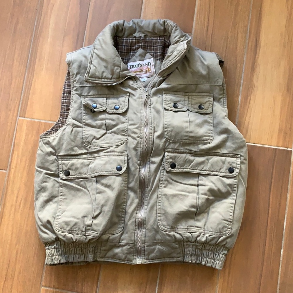 Vintage Trails End Outdoor Dad Puffer Vest Utility Vest Fisherman Vest